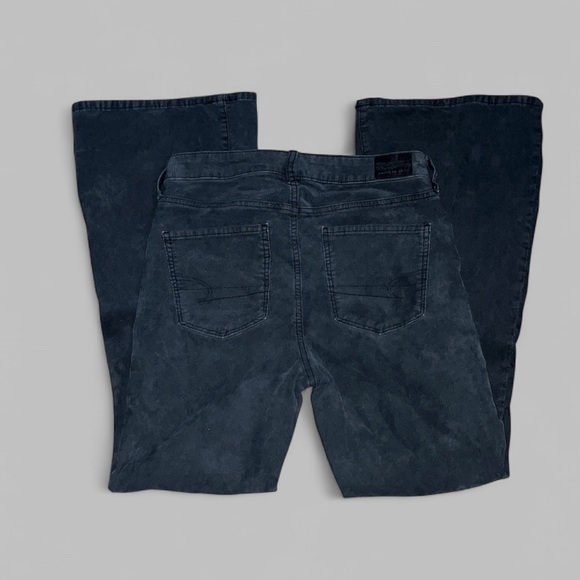 American Eagle Gray high rise button front corduroys flare women’s size 8 - Picture 3 of 7